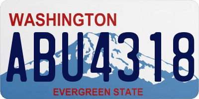 WA license plate ABU4318