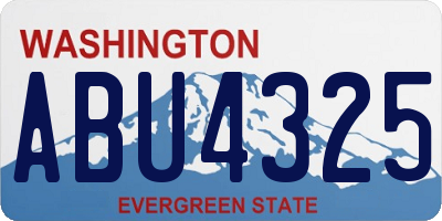 WA license plate ABU4325