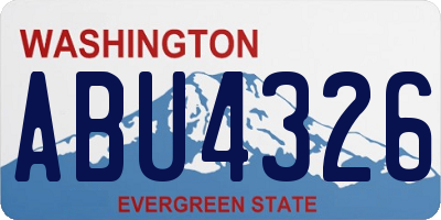 WA license plate ABU4326