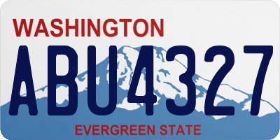 WA license plate ABU4327