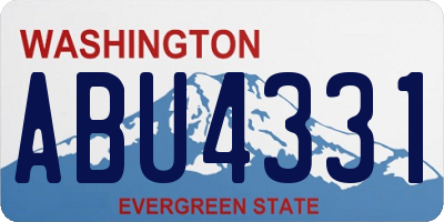 WA license plate ABU4331