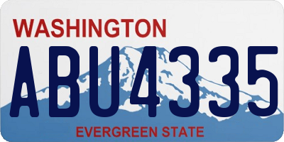 WA license plate ABU4335