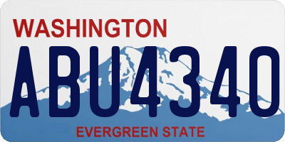 WA license plate ABU4340