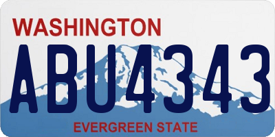 WA license plate ABU4343