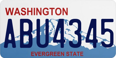 WA license plate ABU4345