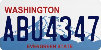 WA license plate ABU4347