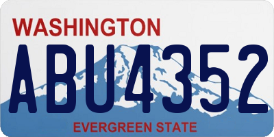 WA license plate ABU4352