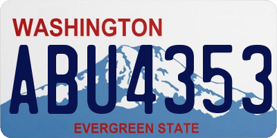 WA license plate ABU4353