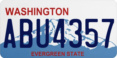 WA license plate ABU4357