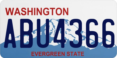 WA license plate ABU4366