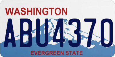WA license plate ABU4370