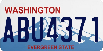WA license plate ABU4371