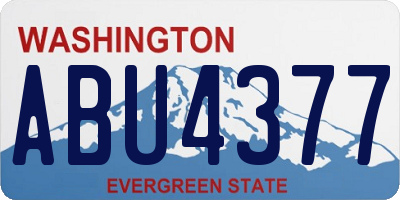 WA license plate ABU4377