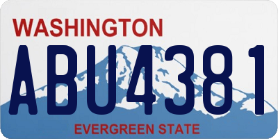 WA license plate ABU4381
