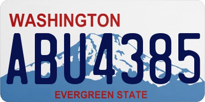 WA license plate ABU4385