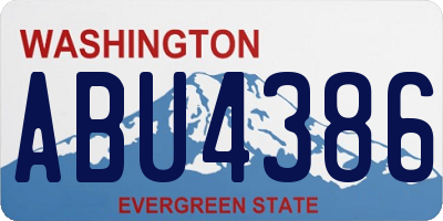 WA license plate ABU4386