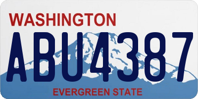 WA license plate ABU4387
