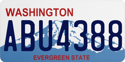 WA license plate ABU4388