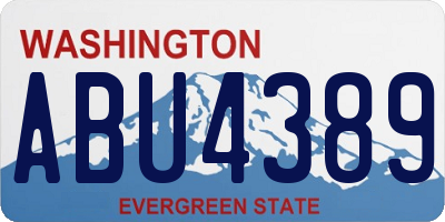 WA license plate ABU4389