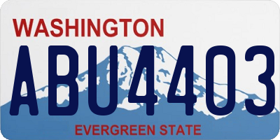 WA license plate ABU4403
