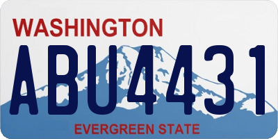 WA license plate ABU4431