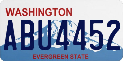 WA license plate ABU4452