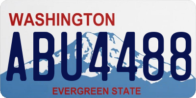 WA license plate ABU4488