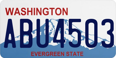 WA license plate ABU4503