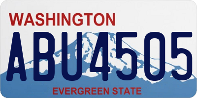 WA license plate ABU4505