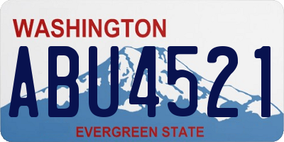 WA license plate ABU4521