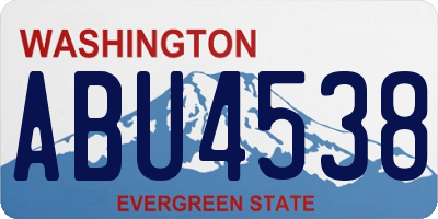 WA license plate ABU4538