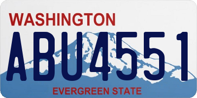 WA license plate ABU4551