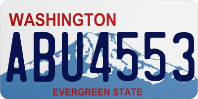 WA license plate ABU4553
