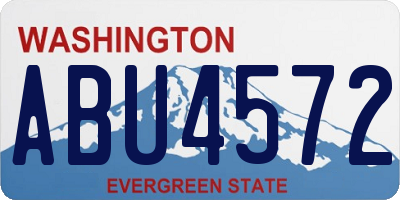 WA license plate ABU4572