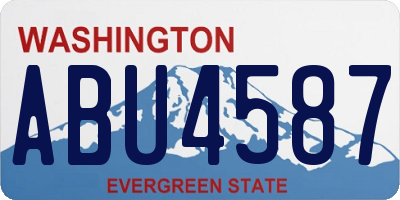 WA license plate ABU4587