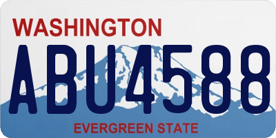 WA license plate ABU4588