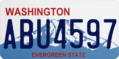 WA license plate ABU4597