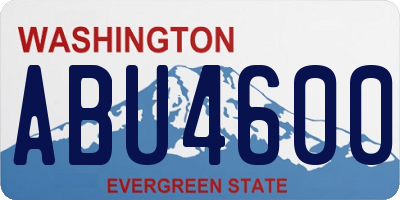 WA license plate ABU4600