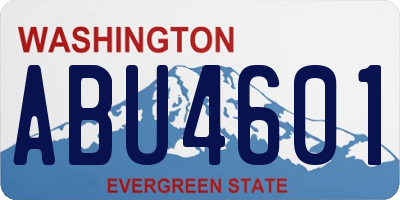 WA license plate ABU4601