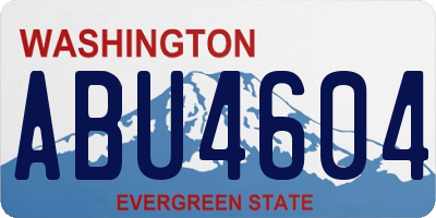 WA license plate ABU4604