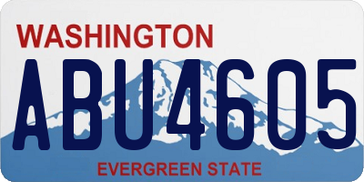 WA license plate ABU4605