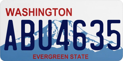 WA license plate ABU4635