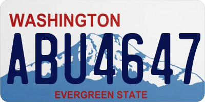 WA license plate ABU4647