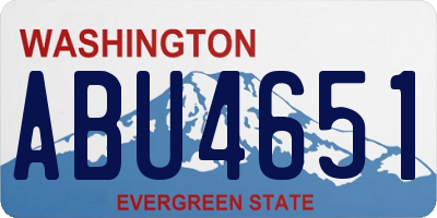 WA license plate ABU4651