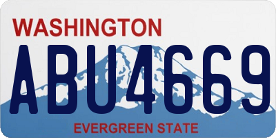 WA license plate ABU4669