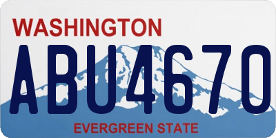 WA license plate ABU4670