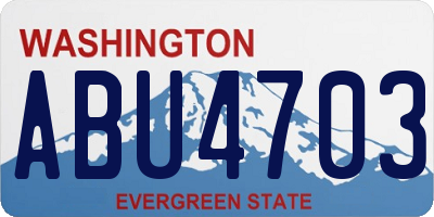 WA license plate ABU4703