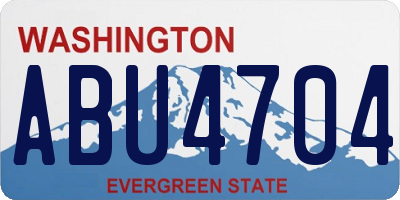 WA license plate ABU4704