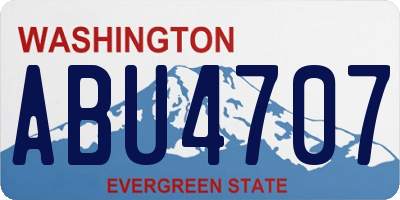 WA license plate ABU4707