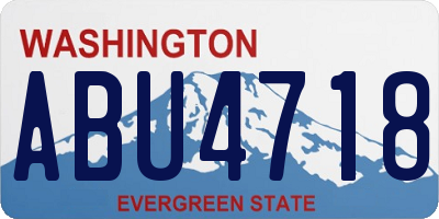 WA license plate ABU4718